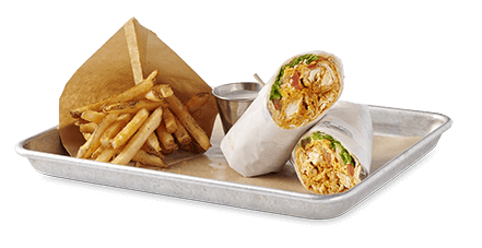 buffalo chicken wrap with fries